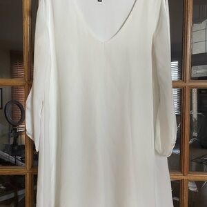 Lulu's Classic Cream Long Sleeve Dress